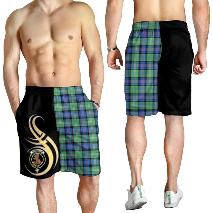 Scottish Sutherland Old Ancient Clan Crest Tartan Believe in Me Men's Shorts