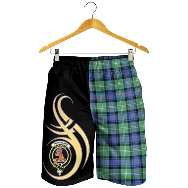 Scottish Sutherland Old Ancient Clan Crest Tartan Believe in Me Men's Shorts