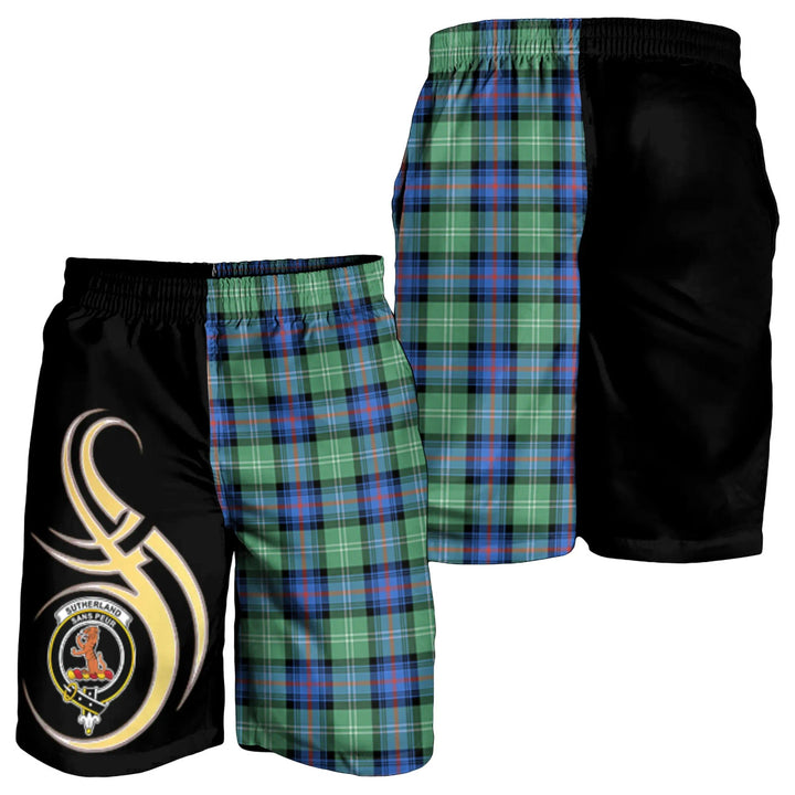 Scottish Sutherland Old Ancient Clan Crest Tartan Believe in Me Men's Shorts