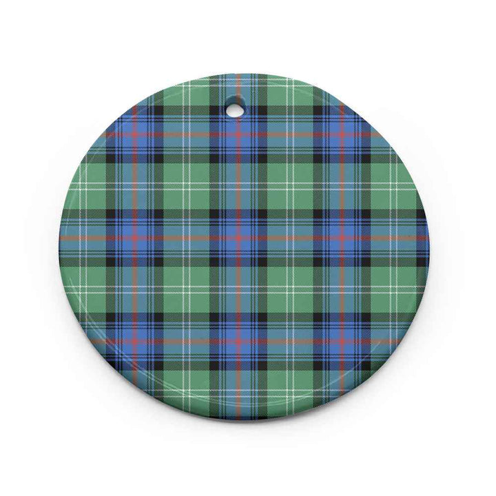Scottish Sutherland Old Ancient Clan Tartan Ceramic Ornament Circle Shape Tartan Plaid