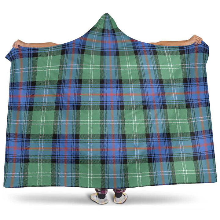 Scottish Sutherland Old Ancient Clan Tartan Hooded Blanket Tartan Plaid 1