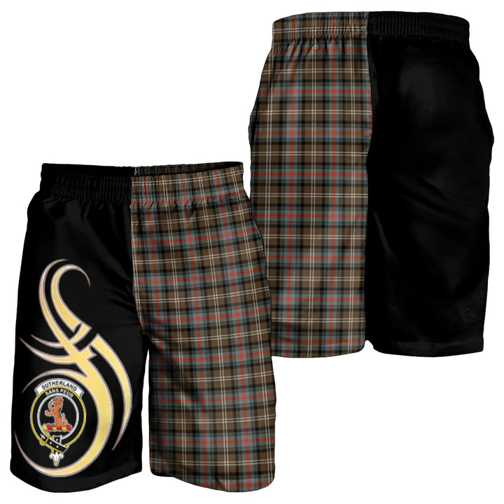 Scottish Sutherland Weathered Clan Crest Tartan Believe in Me Men's Shorts