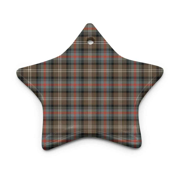 Scottish Sutherland Weathered Clan Tartan Ceramic Ornament Star Shape Tartan Plaid