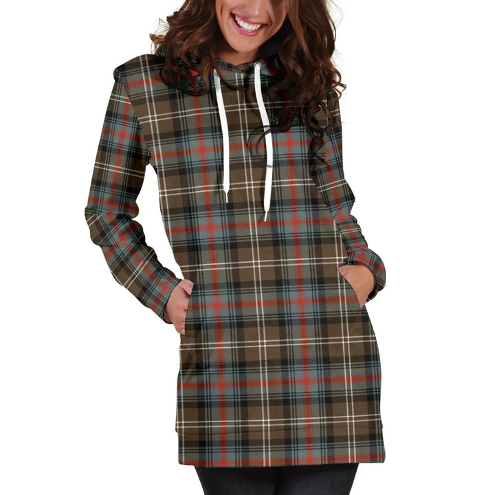 Scottish Sutherland Weathered Clan Tartan Hoodie Dress