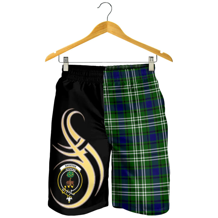 Scottish Swinton Clan Crest Tartan Believe in Me Men's Shorts