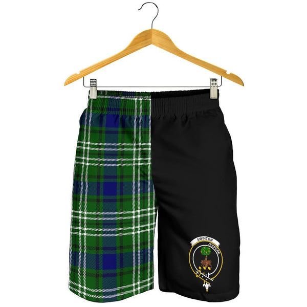 Scottish Swinton Clan Crest Tartan Half of Me Men's Shorts