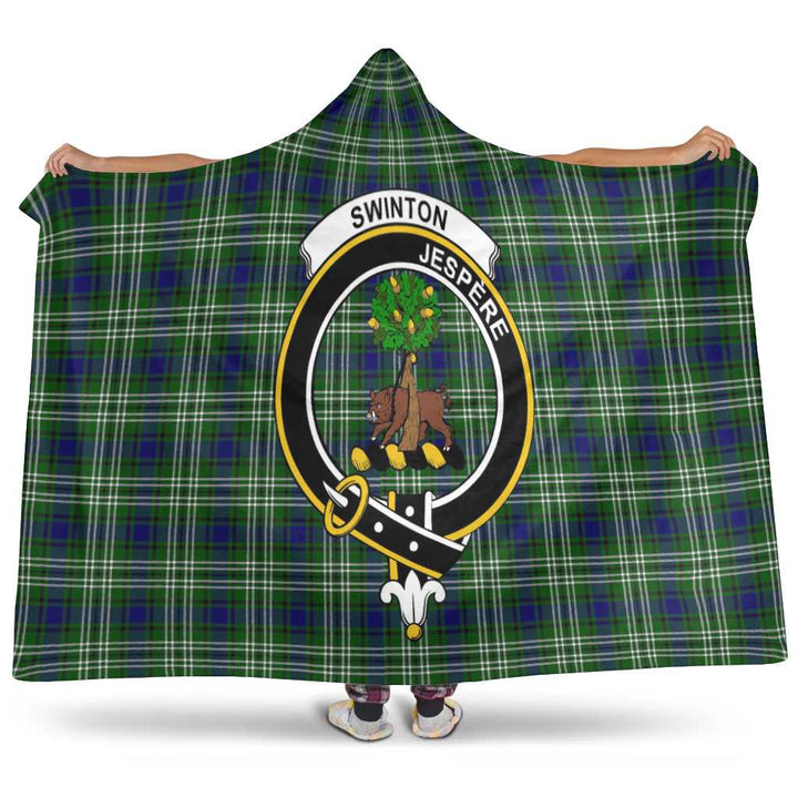 Scottish Swinton Clan Crest Tartan Hooded Blanket Tartan Plaid 1