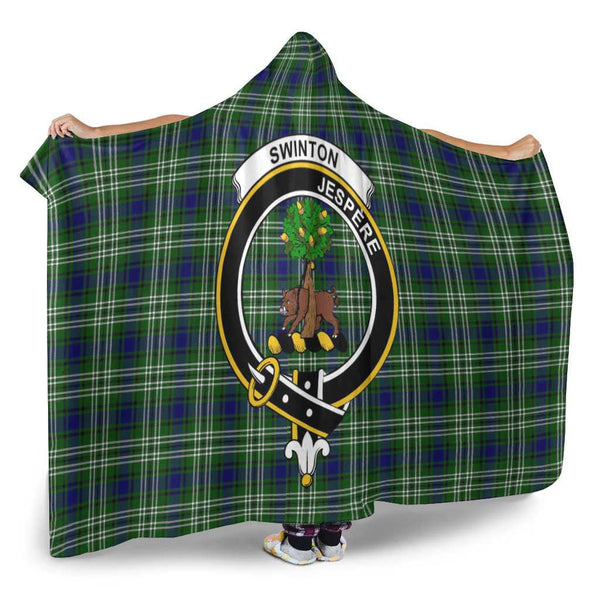 Scottish Swinton Clan Crest Tartan Hooded Blanket Tartan Plaid 2