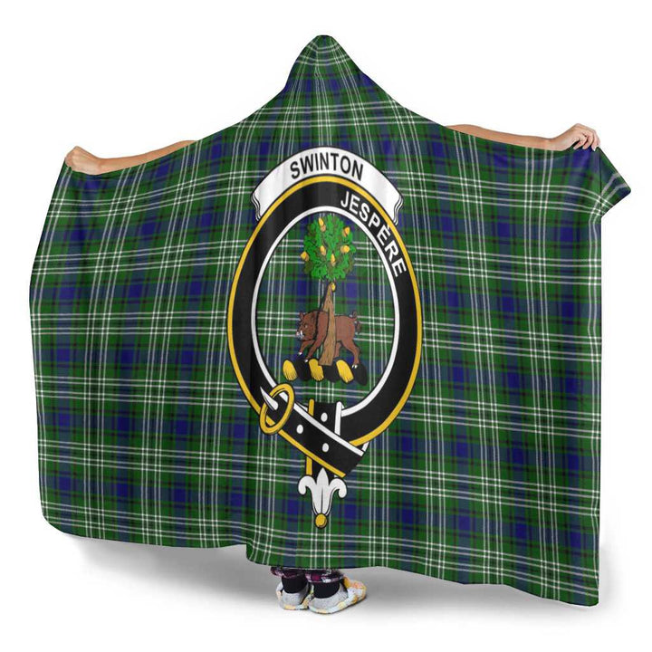 Scottish Swinton Clan Crest Tartan Hooded Blanket Tartan Plaid 3