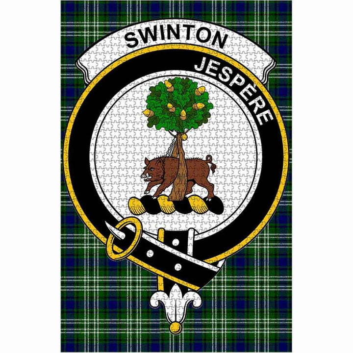 Scottish Swinton Clan Crest Tartan Jigsaw Puzzle 1