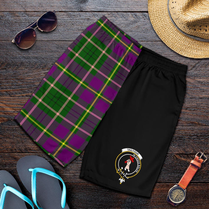 Scottish Tailyour Clan Crest Tartan Half of Me Men's Shorts