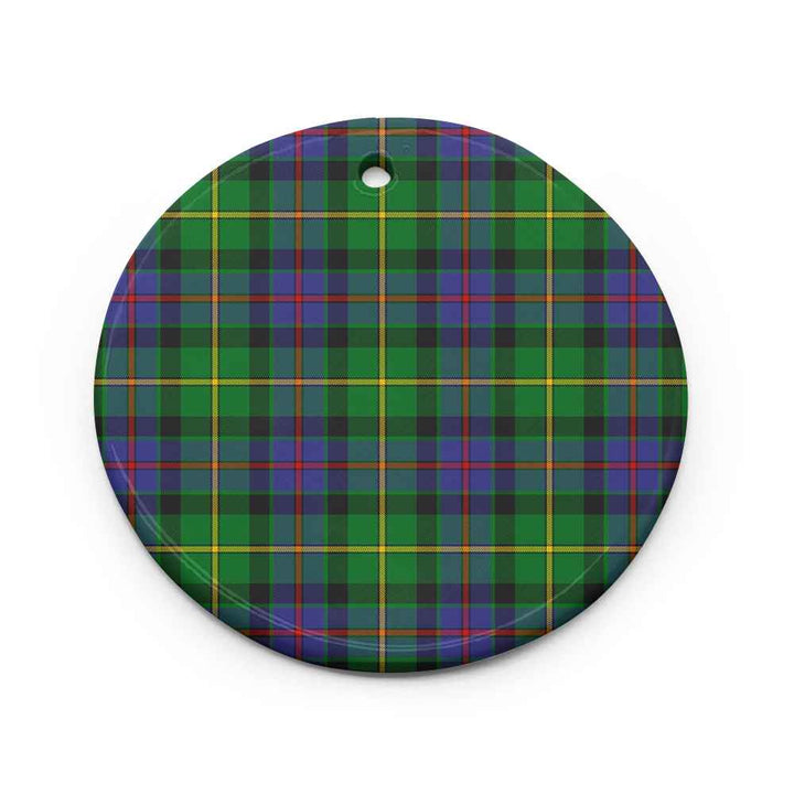 Scottish Tait Modern Clan Tartan Ceramic Ornament Circle Shape Tartan Plaid
