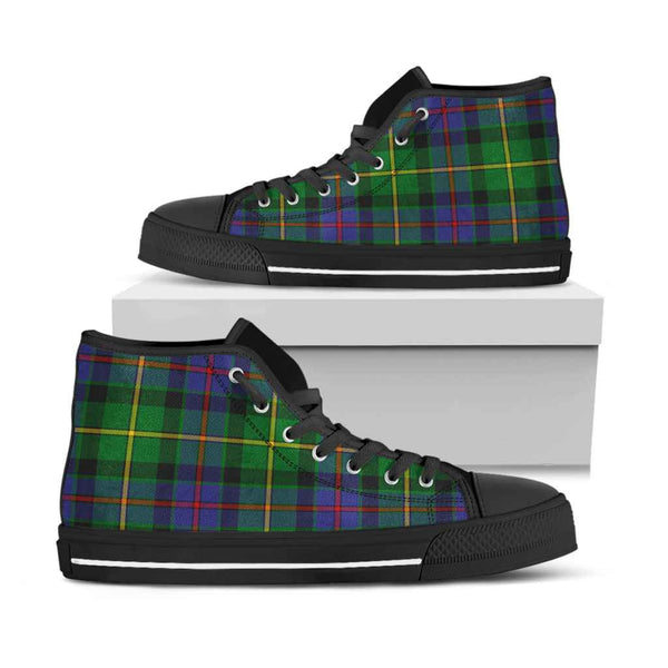 Scottish Tait Modern Clan Tartan High Top Shoes Black Sole Tartan Plaid