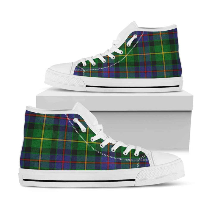 Scottish Tait Modern Clan Tartan High Top Shoes White Sole Tartan Plaid