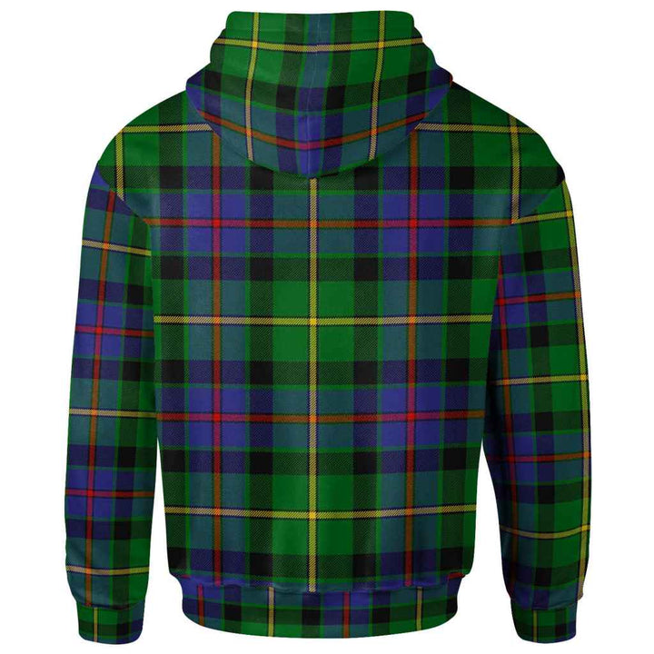 Scottish Tait Modern Clan Tartan Hoodie Back Side Tartan Plaid