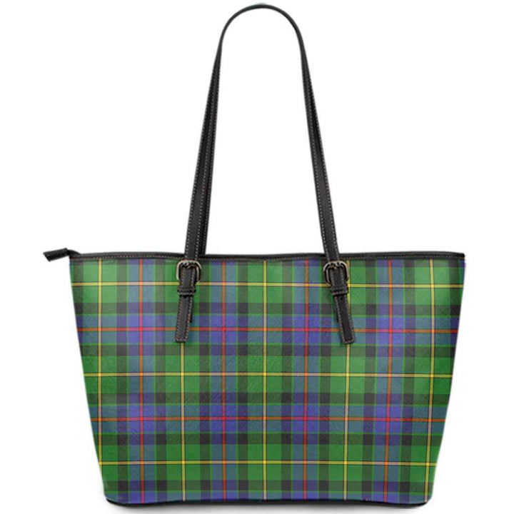 Scottish Tait Modern Clan Tartan Leather Tote Tartan Plaid