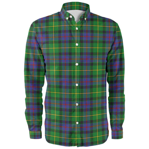Scottish Tait Modern Clan Tartan Long Sleeve Shirt Front Side Tartan Plaid