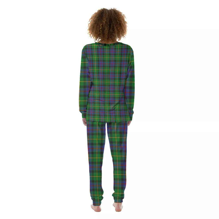 Scottish Tait Modern Clan Tartan Pajama Set Women Back Side Tartan Plaid