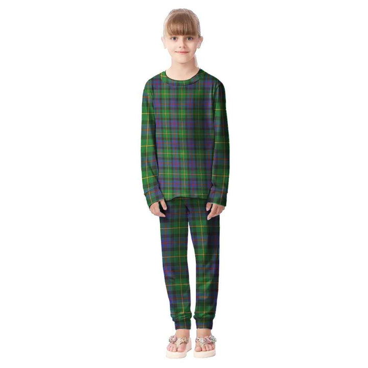 Scottish Tait Modern Clan Tartan Pajama Set Kid Front Side Tartan Plaid