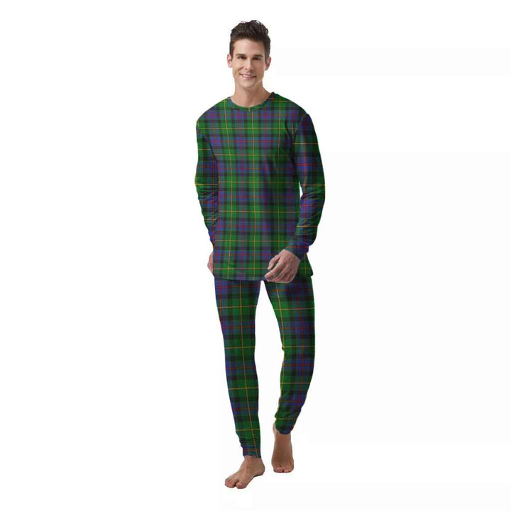 Scottish Tait Modern Clan Tartan Pajama Set  Men Front Side Tartan Plaid