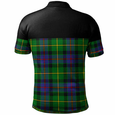 Scottish Tait Modern Clan Tartan Polo Shirt - Horizontal Style Back Side Tartan Plaid