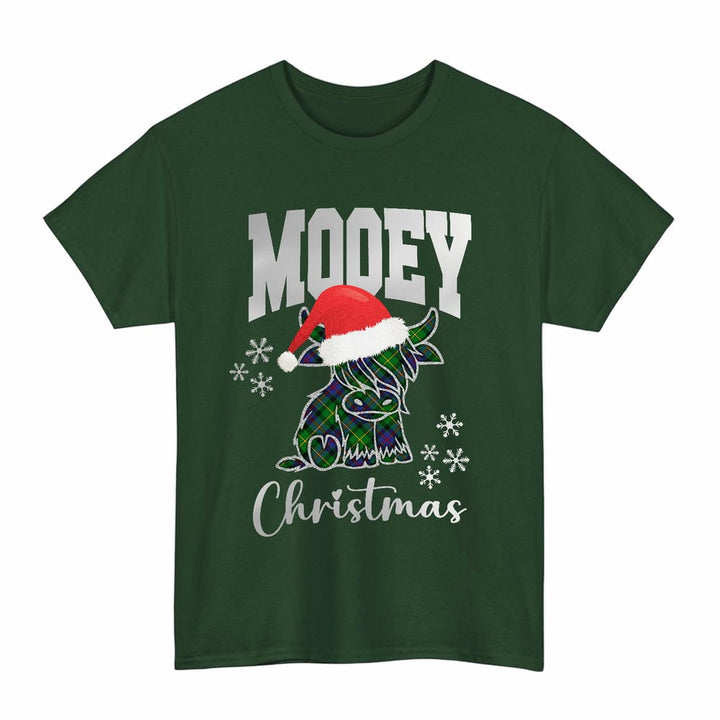 Scottish Tait Modern Clan Tartan T-Shirt - Mooey Christmas Tartan Plaid Forest Green Color