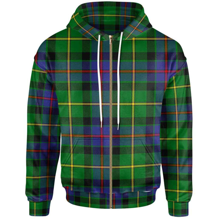 Scottish Tait Modern Clan Tartan Hoodie Zip Tartan Plaid