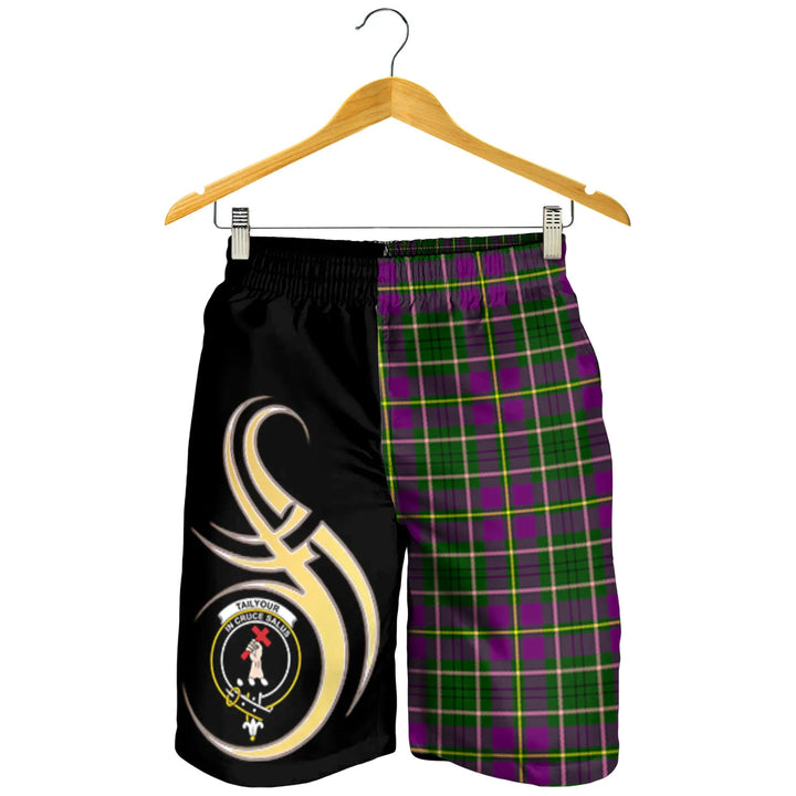 Scottish Taylor Clan Crest Tartan Believe in Me Men's Shorts