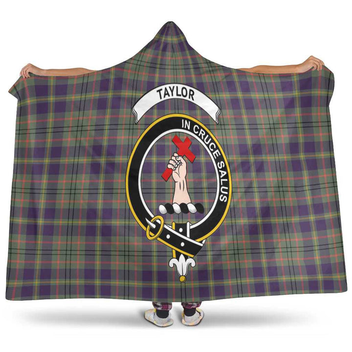 Scottish Taylor Clan Crest Tartan Hooded Blanket Tartan Plaid 1