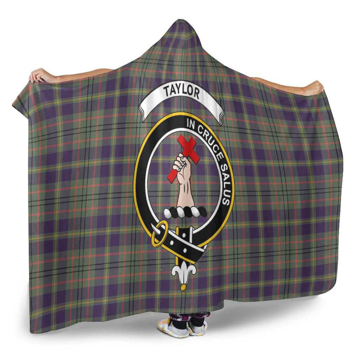 Scottish Taylor Clan Crest Tartan Hooded Blanket Tartan Plaid 2