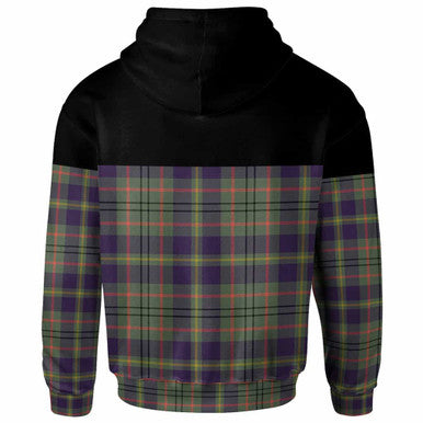 Scottish Taylor Clan Crest Tartan Hoodie - Horizontal Style Back Side Tartan Plaid