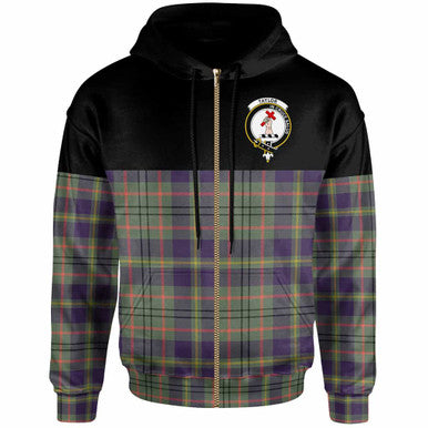 Scottish Taylor Clan Crest Tartan Hoodie - Horizontal Style Zip-up Tartan Plaid
