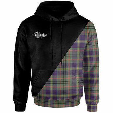 Scottish Taylor Clan Crest Tartan Hoodie - Military Logo Front Side Tartan Plaid