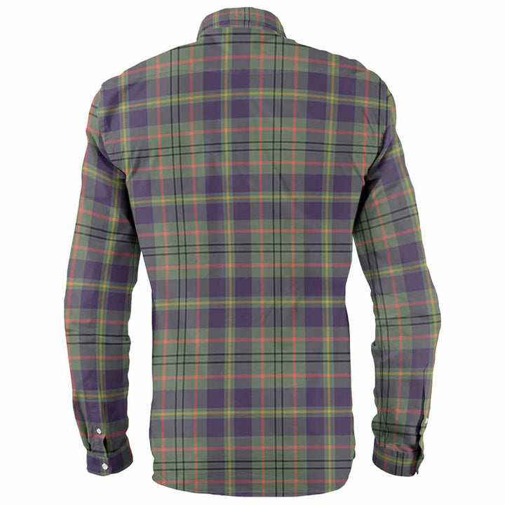 Scottish Taylor Clan Crest Tartan Long Sleeve Shirt Back Side Tartan Plaid