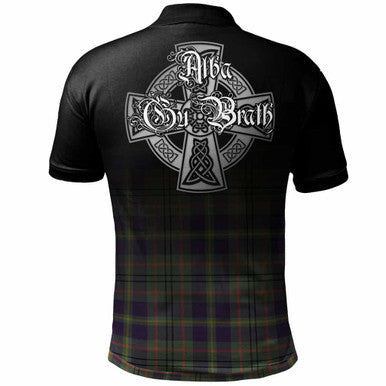 Scottish Taylor Clan Crest Tartan Polo Shirt - Alba Gu Brath Family Crest Celtic Inspired Back Side Tartan Plaid