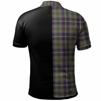 Scottish Taylor Clan Crest Tartan Polo Shirt - Half in Me Back Side Tartan Plaid