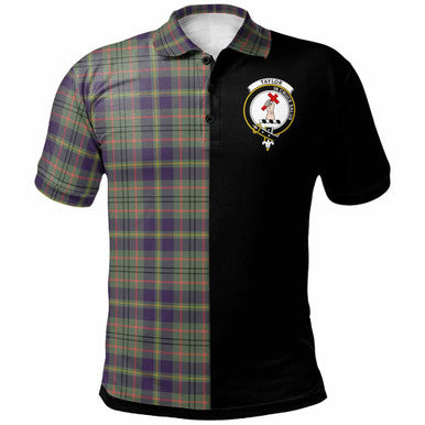 Scottish Taylor Clan Crest Tartan Polo Shirt - Half in Me Front Side Tartan Plaid