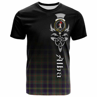 Scottish Taylor Clan Crest Tartan T-Shirt - Alba Gu Brath Family Crest Celtic Inspired Front Side Tartan Plaid