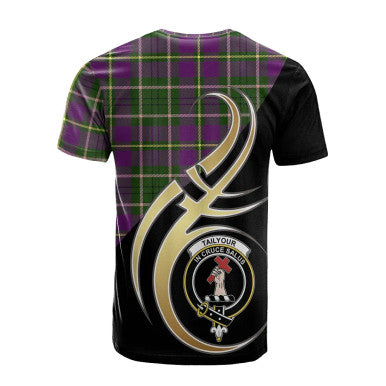 Scottish Taylor Clan Crest Tartan T-Shirt Believe in Me Back Side Tartan Plaid