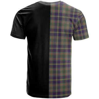 Scottish Taylor Clan Crest Tartan T-Shirt Half in Me Back Side Tartan Plaid