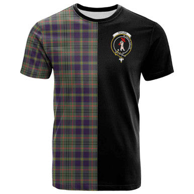 Scottish Taylor Clan Crest Tartan T-Shirt Half in Me Front Side Tartan Plaid