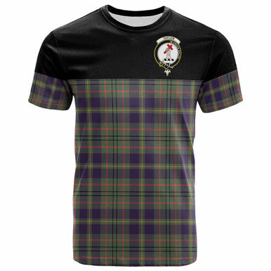 Scottish Taylor Clan Crest Tartan T-Shirt - Horizontal Style Front Side Tartan Plaid