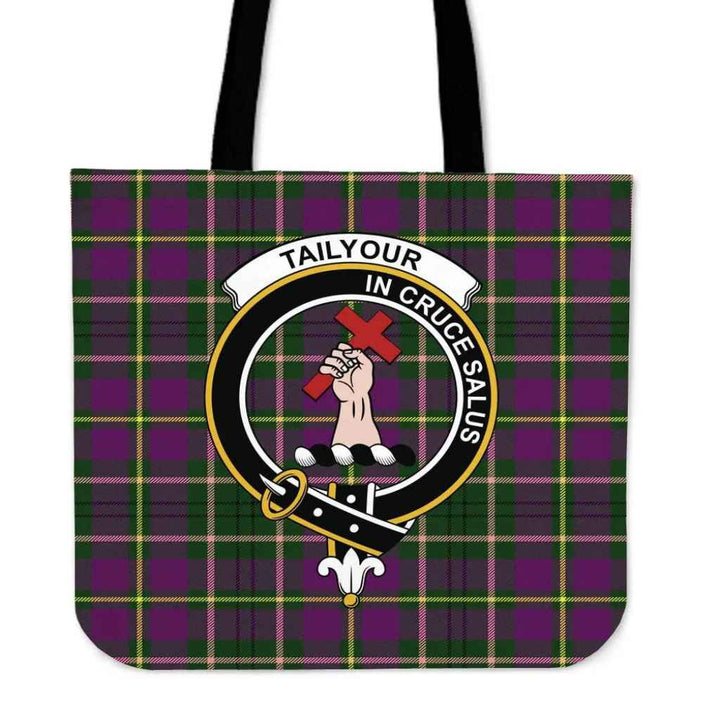 Scottish Taylor Clan Crest Tartan Tote Bag Tartan Plaid