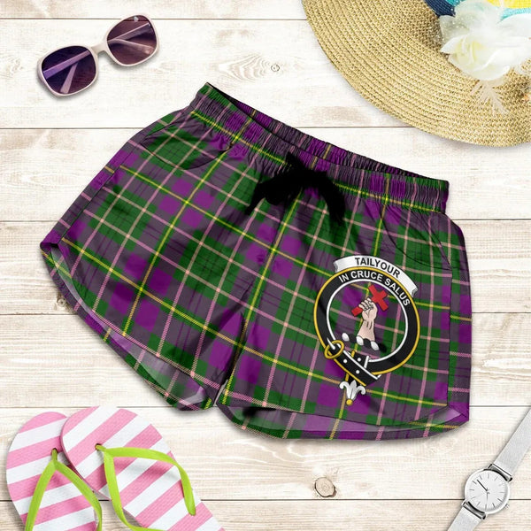 Scottish Taylor Clan Crest Tartan Women Shorts