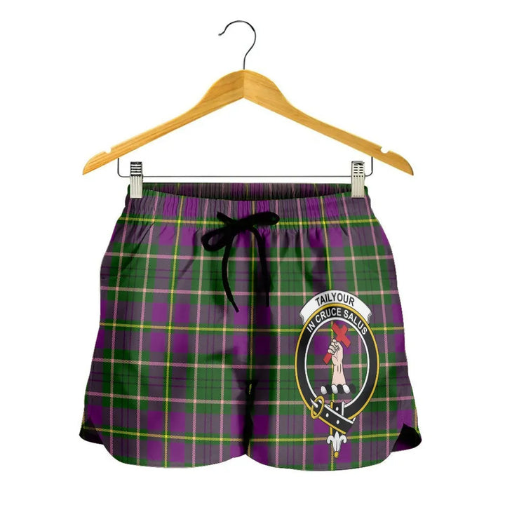 Scottish Taylor Clan Crest Tartan Women Shorts