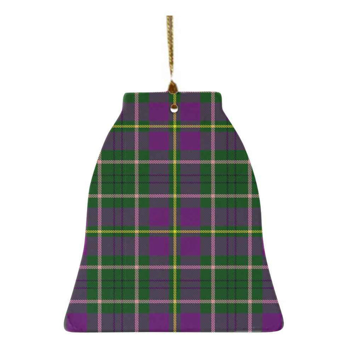 Scottish Taylor Clan Tartan Ceramic Ornament Bell Shape Tartan Plaid