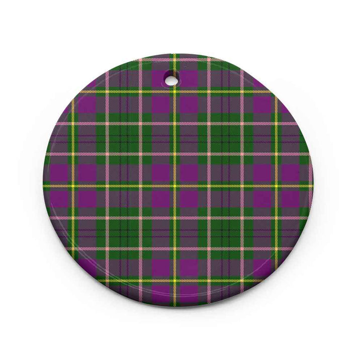Scottish Taylor Clan Tartan Ceramic Ornament Circle Shape Tartan Plaid