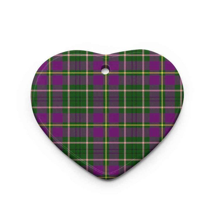 Scottish Taylor Clan Tartan Ceramic Ornament Heart Shape Tartan Plaid