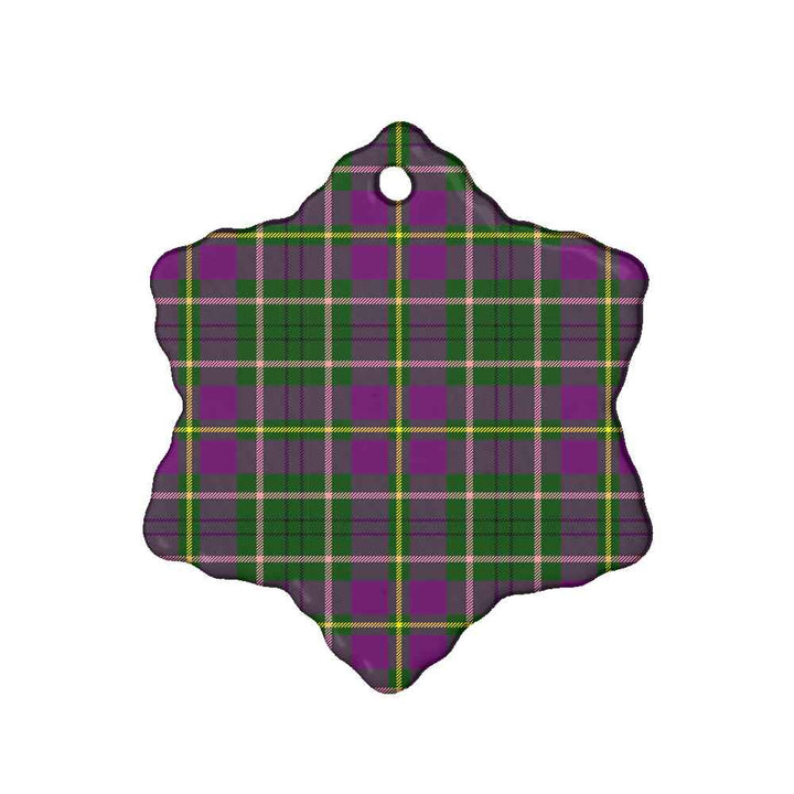 Scottish Taylor Clan Tartan Ceramic Ornament Snow Flake Shape Tartan Plaid