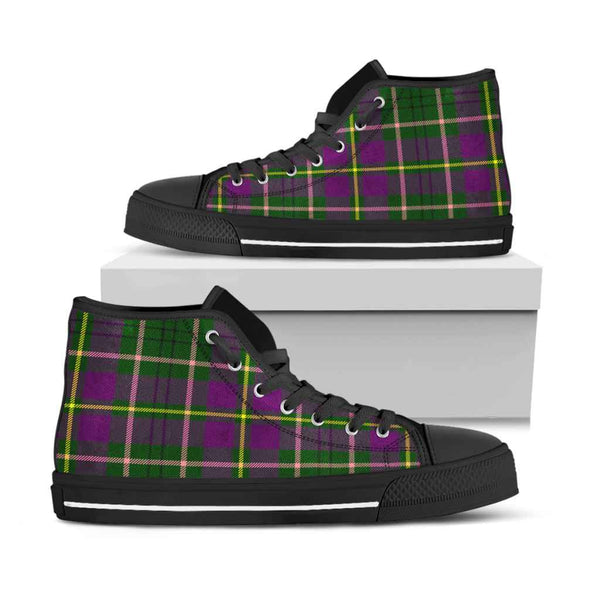 Scottish Taylor Clan Tartan High Top Shoes Black Sole Tartan Plaid